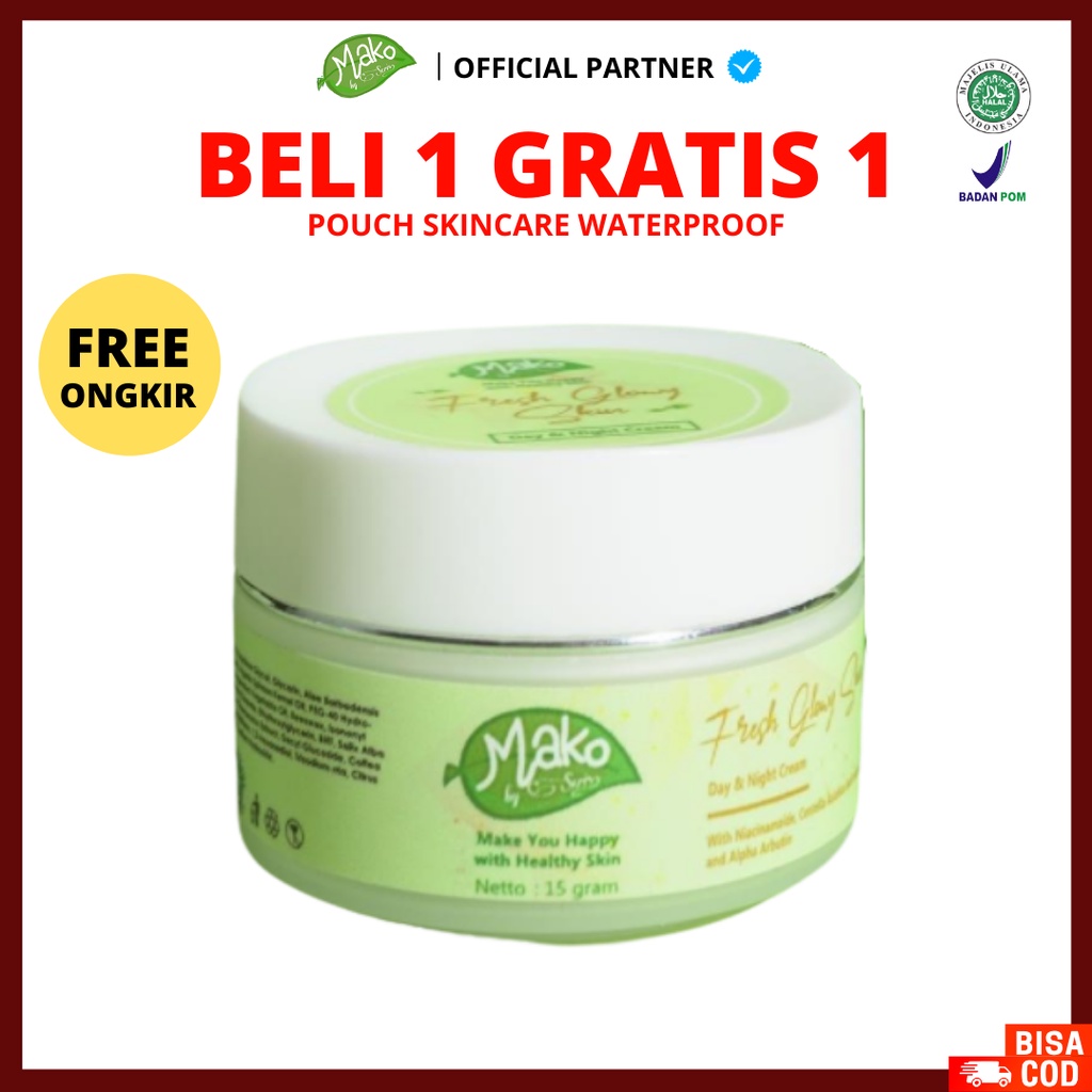 [ FREE GIFT ] MAKO by Seris Fresh Glowy Skin Day &amp; Night Cream Moisturizer, Krim Pelembab Wajah BPOM