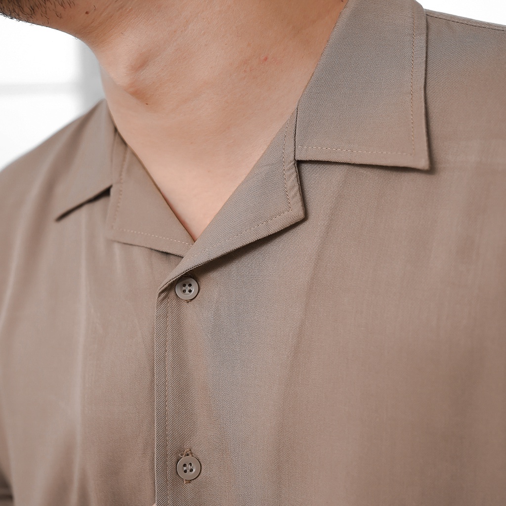 Kerenmaxximal269 - Kemeja Pria Polos Distro Casual Shirt Camphel Premium Cotton The Cuban Collar Short Sleeve Original-2
