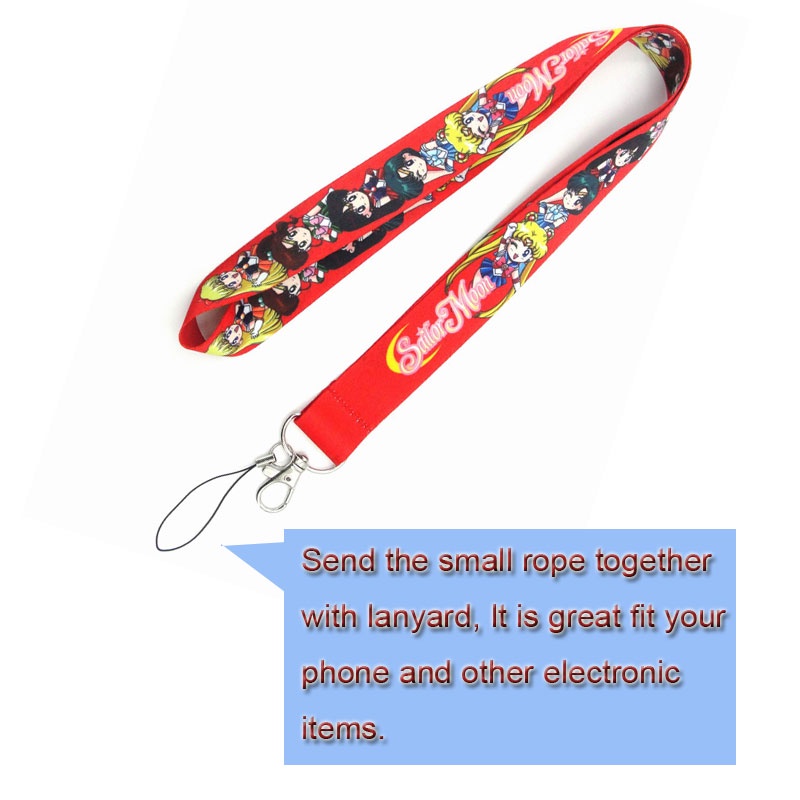 Sailor Moon Tali Lanyard Handphone / Kartu Identitas Motif Sailor Moon Anti Jatuh