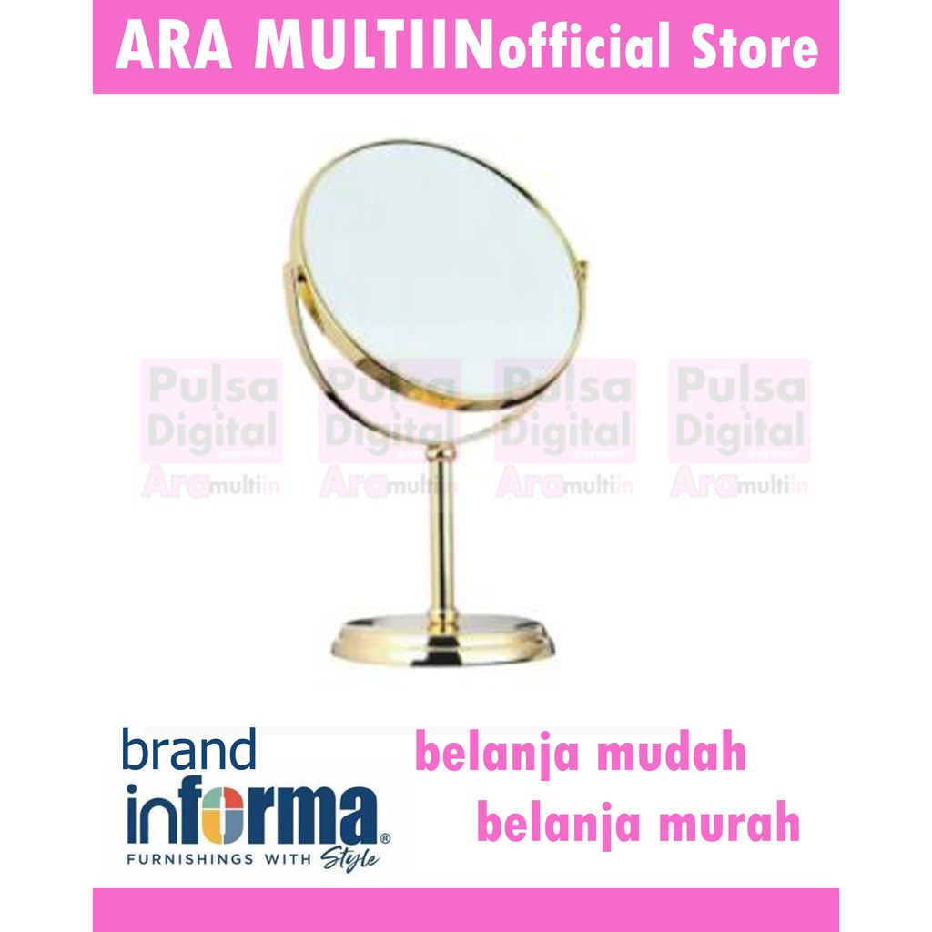 INFORMA Cermin Rias Meja Pembesaran 2x - Gold