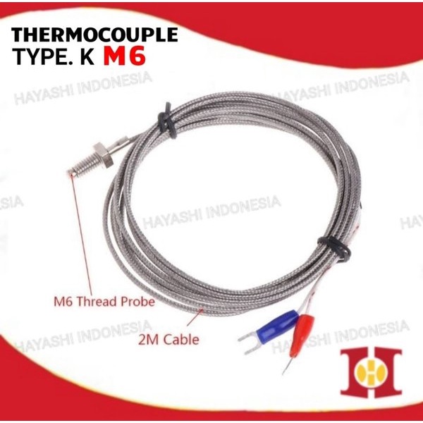 Thermocouple K Temperature Probe Sensor Suhu Temperatur Thermostat M6