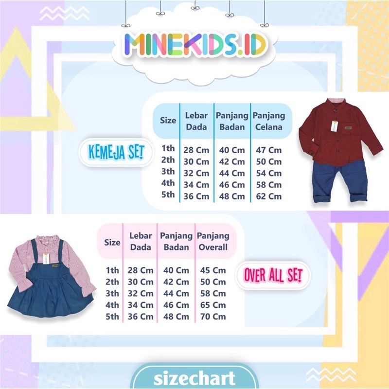 Setelan Anak overall dress dan kemeja balita minekids