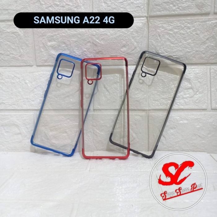 Shining Chrome Tpu Case Clear Silicone Case Samsung A22 4G A22 5G - SC