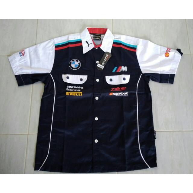 Baju Kemeja Otomotif BMW Biru donker New Desain