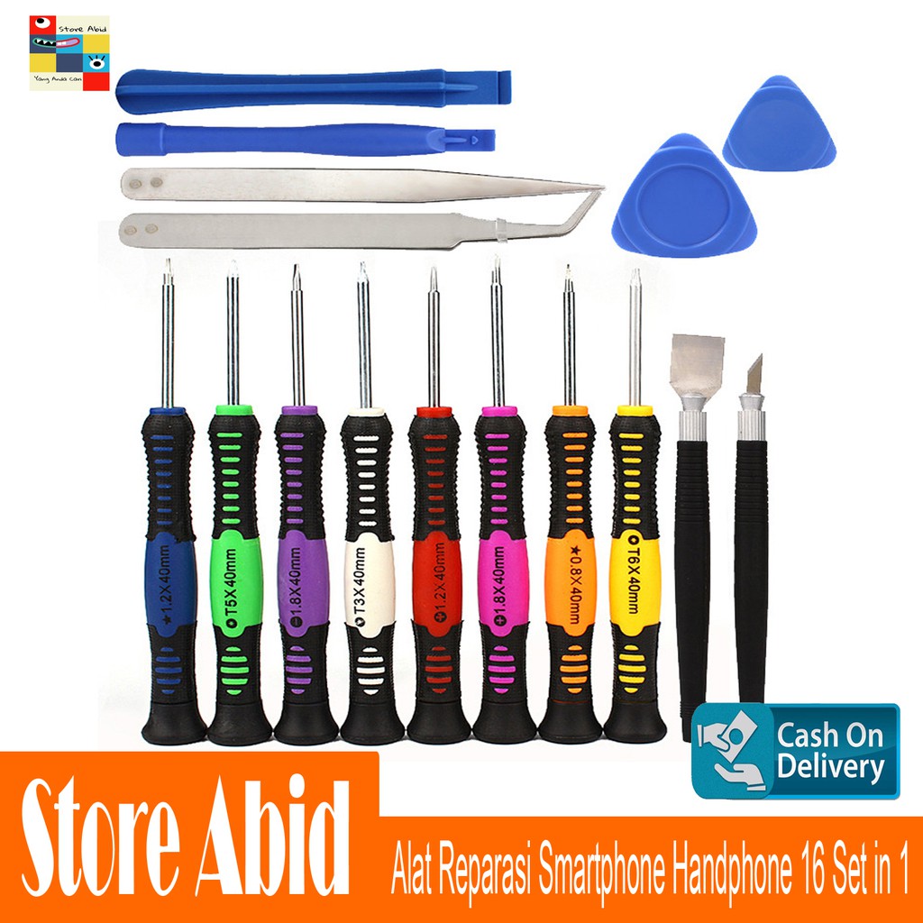 Peralatan Reparasi Handphone 16 in 1 Repair Tools Set Handphone Smartphone