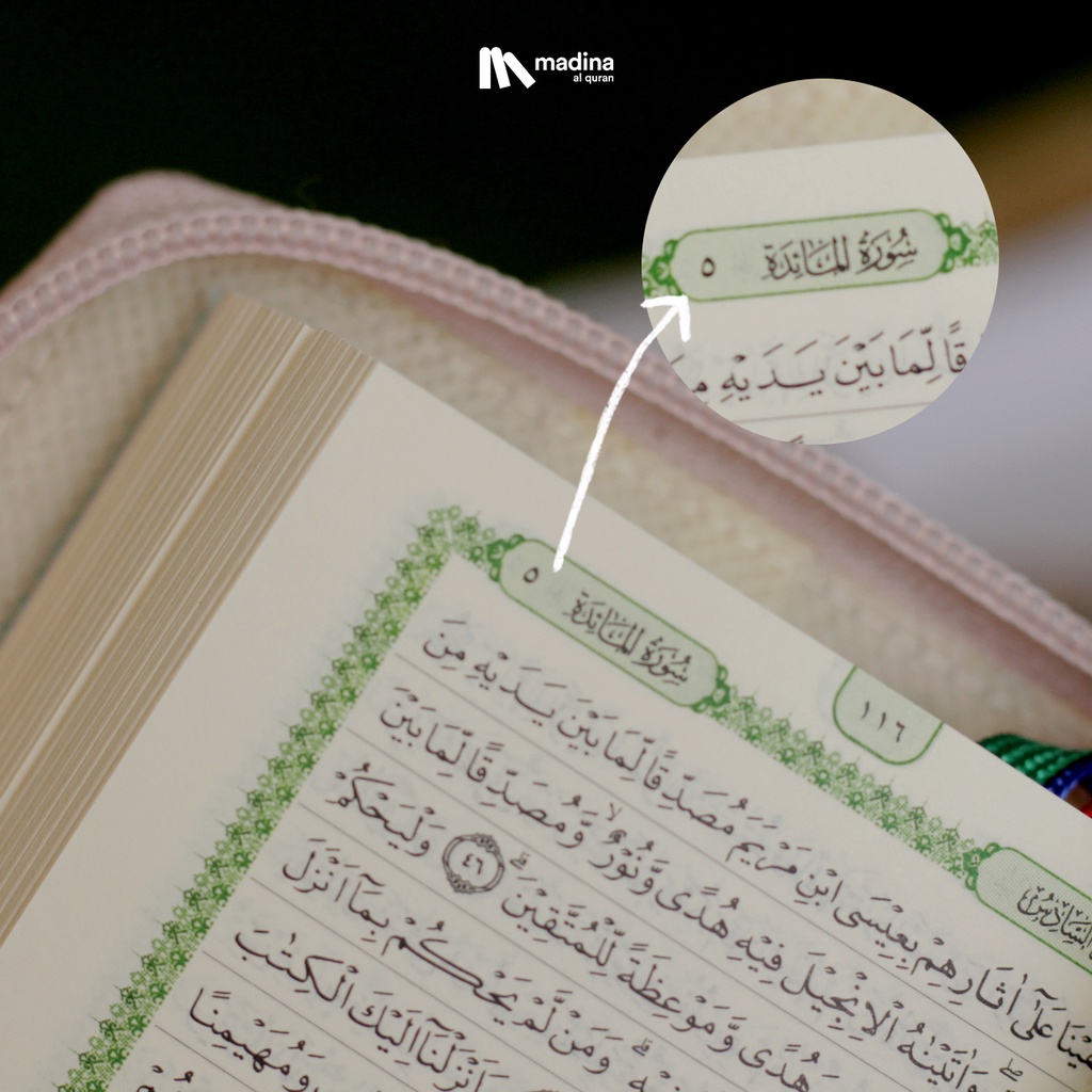 Al-Quran Madina Saku Pocket Zhafira Signature | Cover Kain | Quran Cantik | Bonus Al-Ma'tsurat Cantik