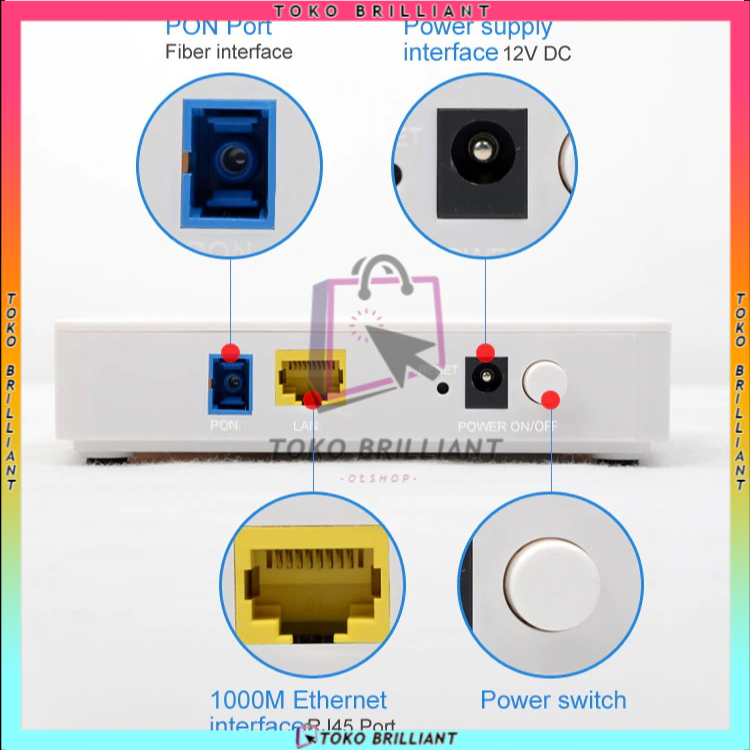 [COD] EPON ONU OLT FTTH Ethernet Pasif 1.25G 1-Port FTTH Devieces (with Power suplly))