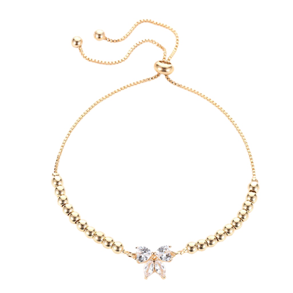 Hu Hu Hu Hu Hu Alat Bantu Pasang Kacamata♡ Gelang Bangle Adjustable Desain Butterfly Cubic Zirconia Untuk Wanita