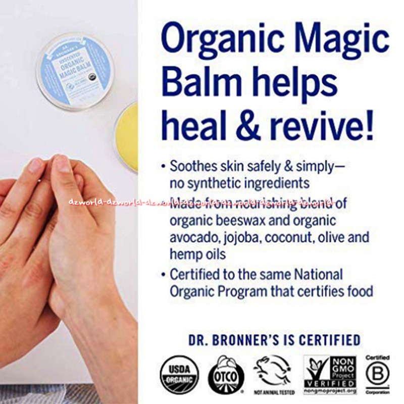 Dr Bronner's Unscented Organic Magic Balm 57gr Melembutkan Kulit Bayi Dewasa Dr Broner