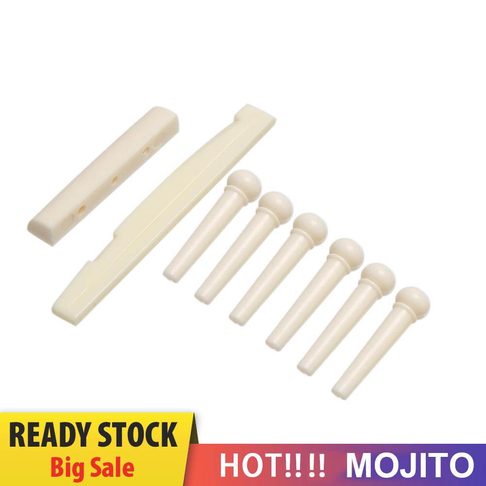 MOJITO 6-String Guitar Bridge Pins Saddle Nut Acoustic Cattle lp Tailpiece