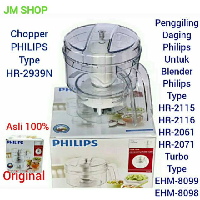 Chopper daging / Penggiling daging Philips HR2939 ORIGINAL