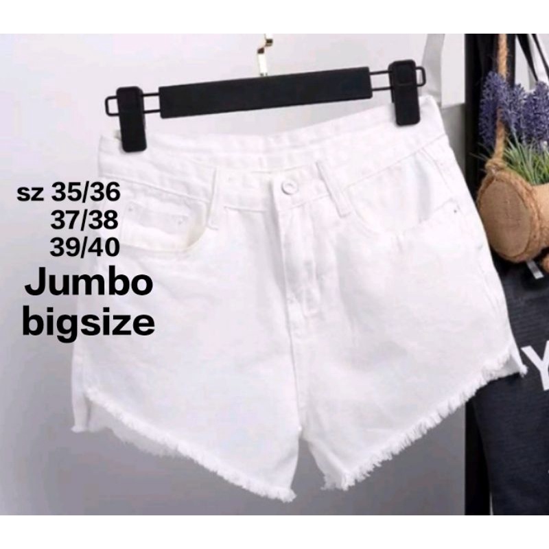 Size 35-40 Hotpants Jumbo Bigsize Celana Jeans Pendek Wanita sexy