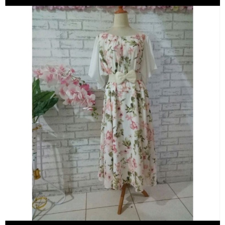 Dress wanita bunga big size branded original/dress vintage big size branded original