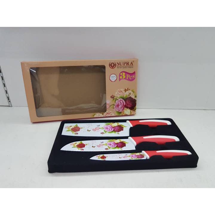 Knife Set - Pisau Set Motif Bunga 3 pcs