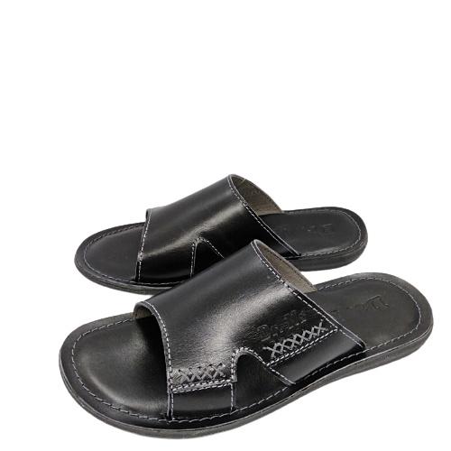 Sandal kulit pria selop asli 100% original awet lentur kuat sendal slip on cowok dewasa kasual distro slop casual simple classical trendy branded mewah berkualitas terbaru kekinian murah promo anti licin non slip ringan dikaki cuci gudang gratis ongkirCOD