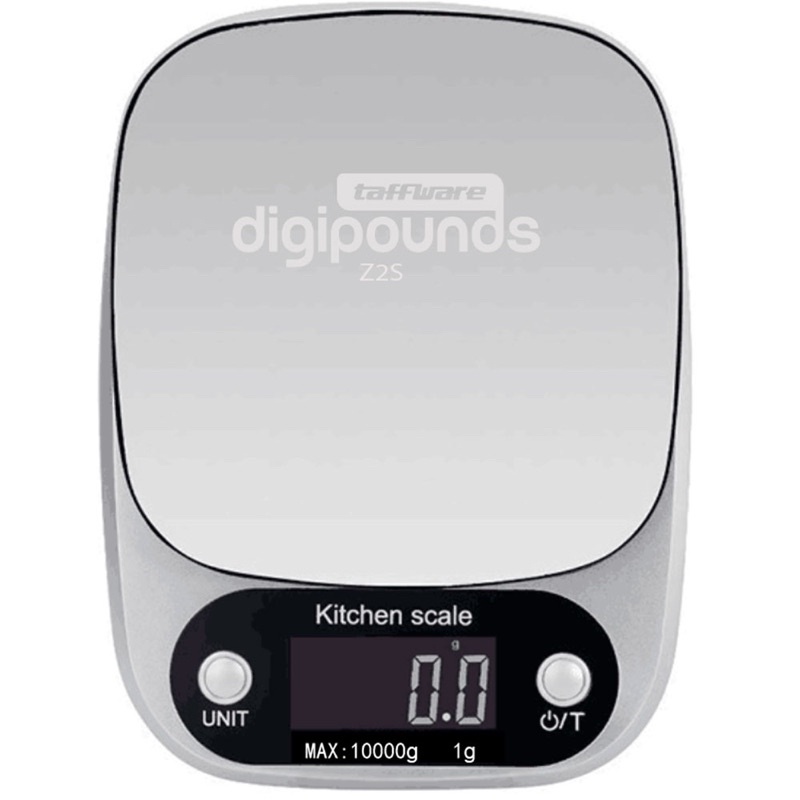 Taffware Digipounds Timbangan Dapur Digital Kitchen Scale 10kg 1g - Z2S - Silver