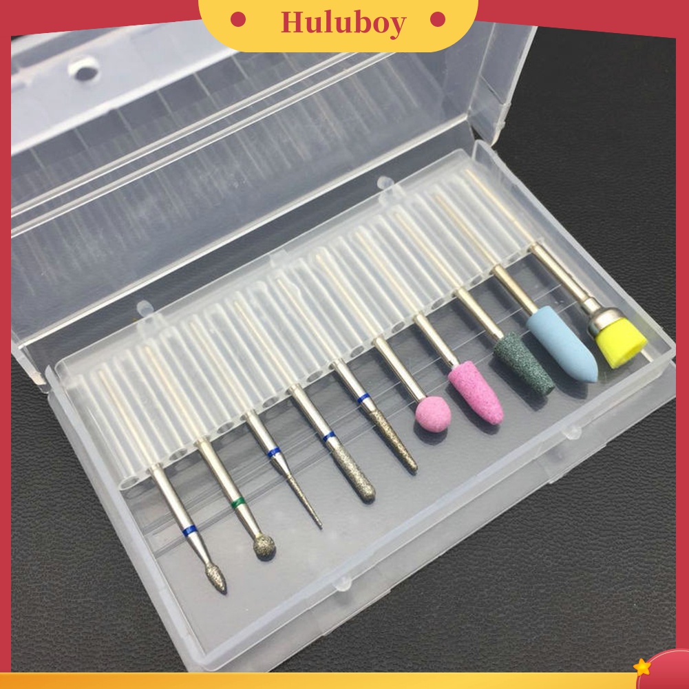 Huluboy Huluboy♡ 10pcs / Set Mata Bor Pengikir Kuku Elektrik Untuk Manicure