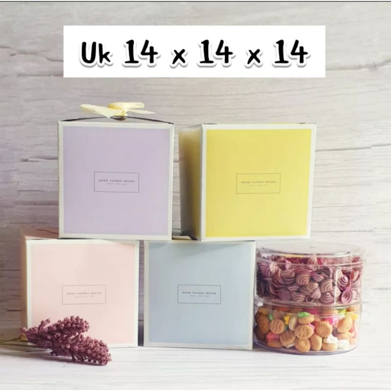 

Gift Box/Hampers Box Warna Pastel Uk. 14x14x14cm (12pcs)