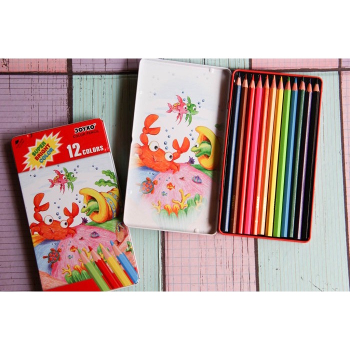 

WARNAPENSIL- PENSIL WARNA JOYKO KALENG 12 WARNA CP-12TC -PENSIL WARNA