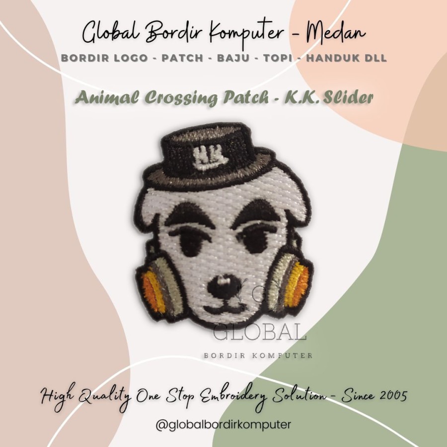 K.K. Slider -Animal Crossing Patch Logo Bordir Embroidery High Quality - SEW PATCH