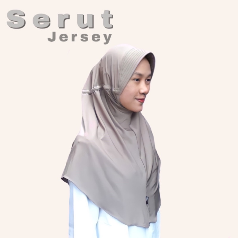 Bergo Serut Jersey / jilbab serut / kerudung sekolah hijab anak Hijab instan bergo serut anak
