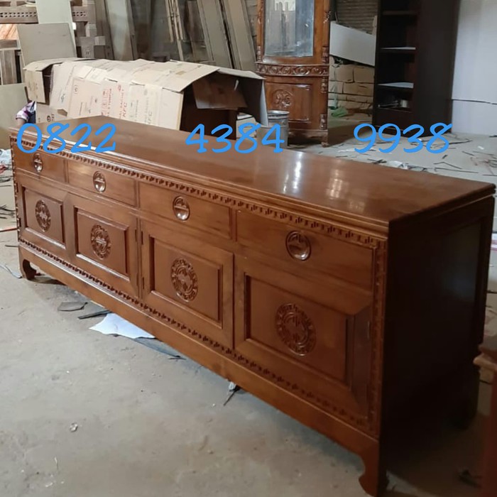 Lemari Meja Laci Tv Bufet Ukir Jati Jepara Almari Cabinet Konsul Murah