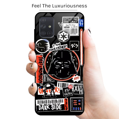 premium case fuze glass motif star wars for samsung a71/a51/a31/m51/m31/m21/a70/a50/a50s/a30s
