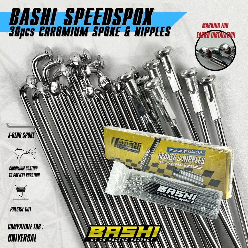 BASHI - Jari Jari Velg Bashi Speedspoxs Chrome Diameter 9 X Variasi