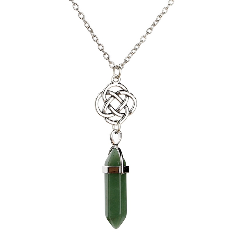 Kalung Dengan Liontin Kristal Bentuk Pentagram Heksagonal Untuk Pria Dan Wanita