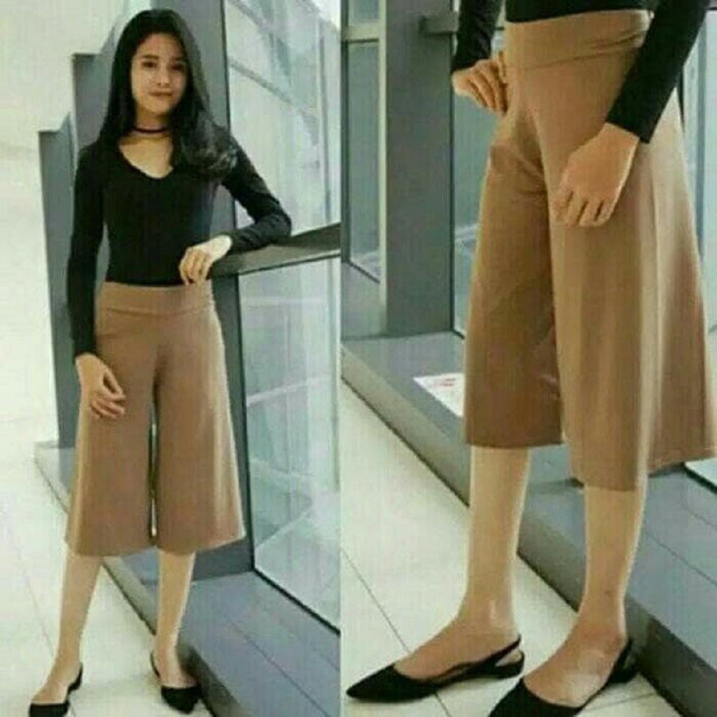 Celana Pendek Wanita WaffleCrepe / Celana Kulot Pendek Wanita