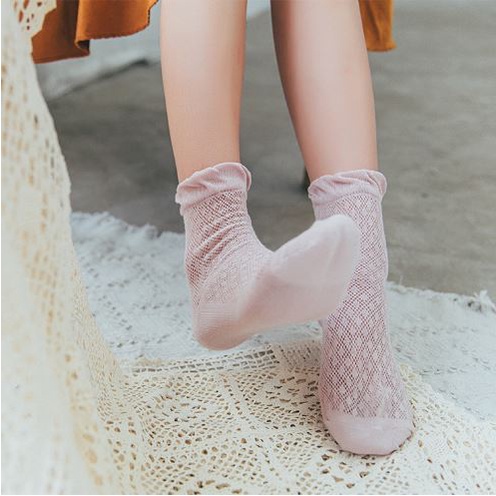 LS-15 Kaos Kaki Socks Stoking Renda Rajut Lace Lolita Cosplay Maid Jepang