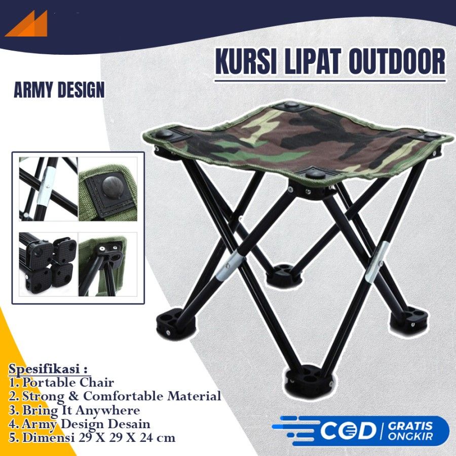 【COD】 Bangku Lipat Mancing Kemah Outdoor` Kursi Portable Camping Piknik Pancing