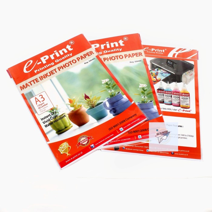 

Eprint Photo Paper Matte Inkjet A3 130gsm