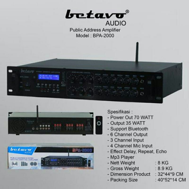 Power Amplifier Betavo BPA 2000 ORIGINAL public Address Amplifier BPA2000
