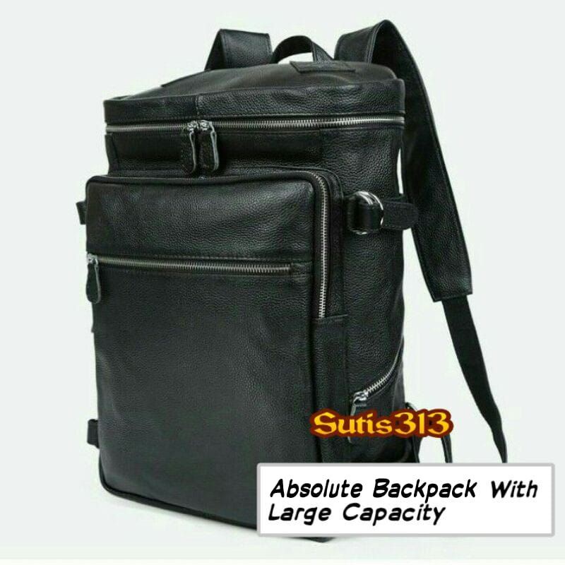 Tas Ransel Pria Backpack Up to 15 inch  - Tas Ransel Kulit Tas Pria Distro Tas Gendong Tas Sekolah