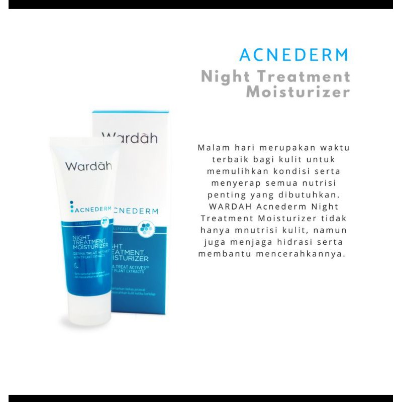 Wardah Acnederm night treatment moisturizer