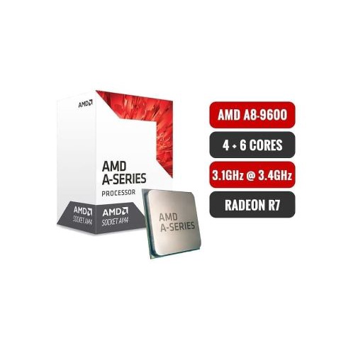 Processor amd Apu A8-9600 box AM4 3.4ghz 2mb cache 4 Cpu 6 gpu Bristol ridge with r7 Radeon vga graphics