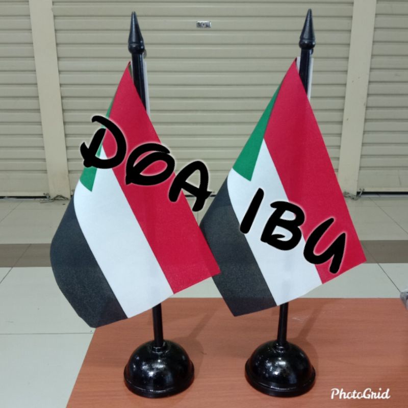 

best seller tiang kayu meja+bendera SUDAN ready stock