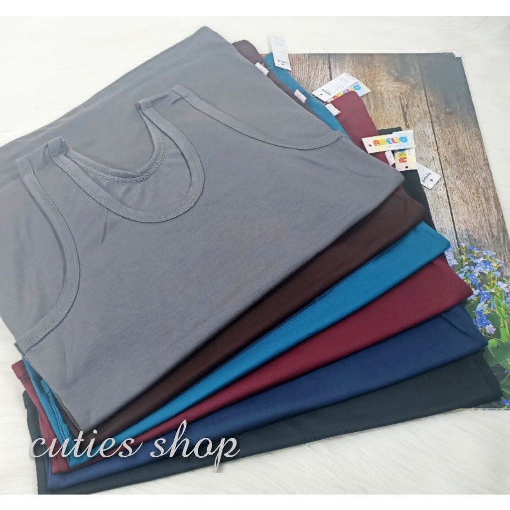 TANK TOP KATUN SERI WARNA TUA, ONE SIZE