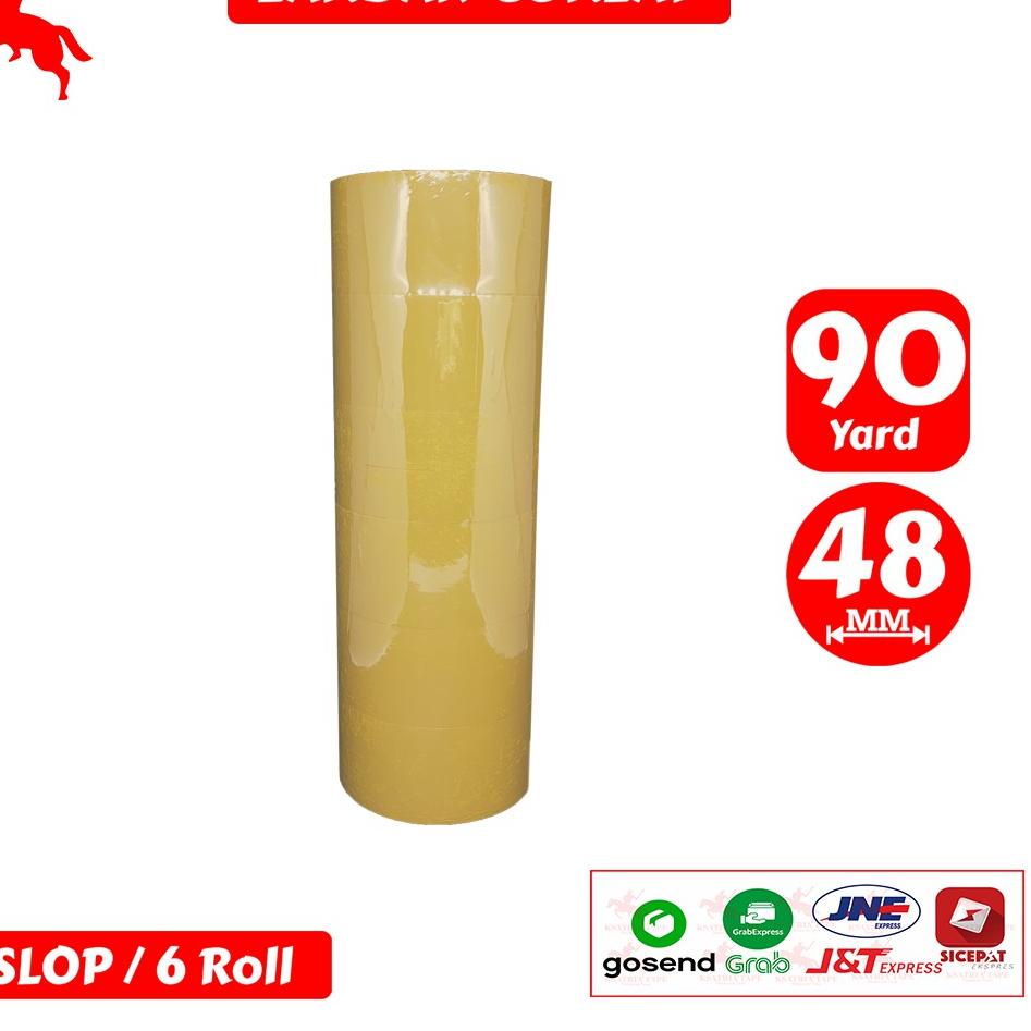 

Hot Sell.. Lakban OPP Tape / Lakban Coklat KSATRIA Tape 90 Yard (1 Slop)