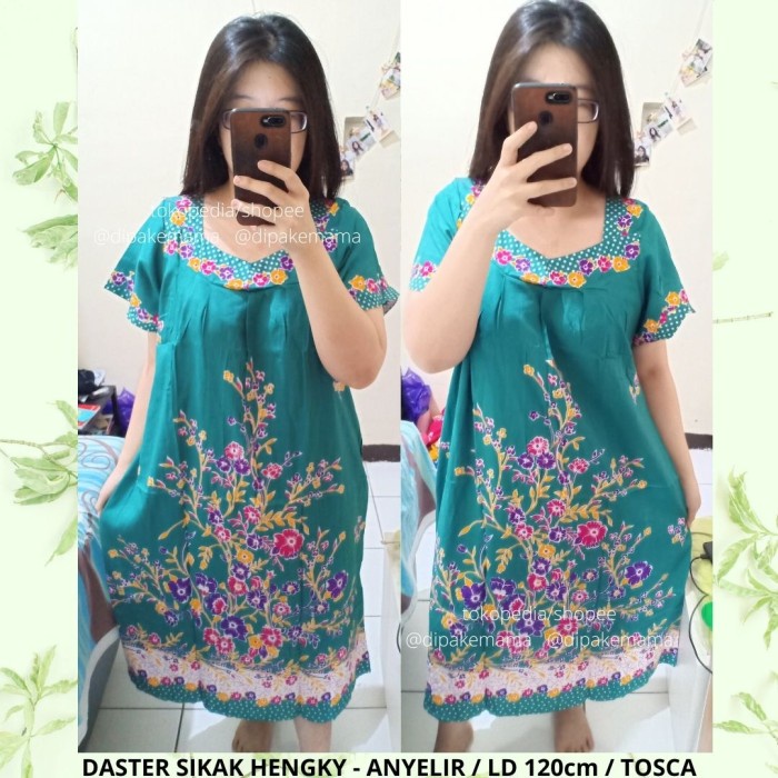 Daster Hengky Sikak ANYELIR TERBARU SEPATU BINTANG roda Baju Tidur Daster Batik Murah Harga Pabrik DASTER WANITA TERLARIS-ANYELIR-Hijau
