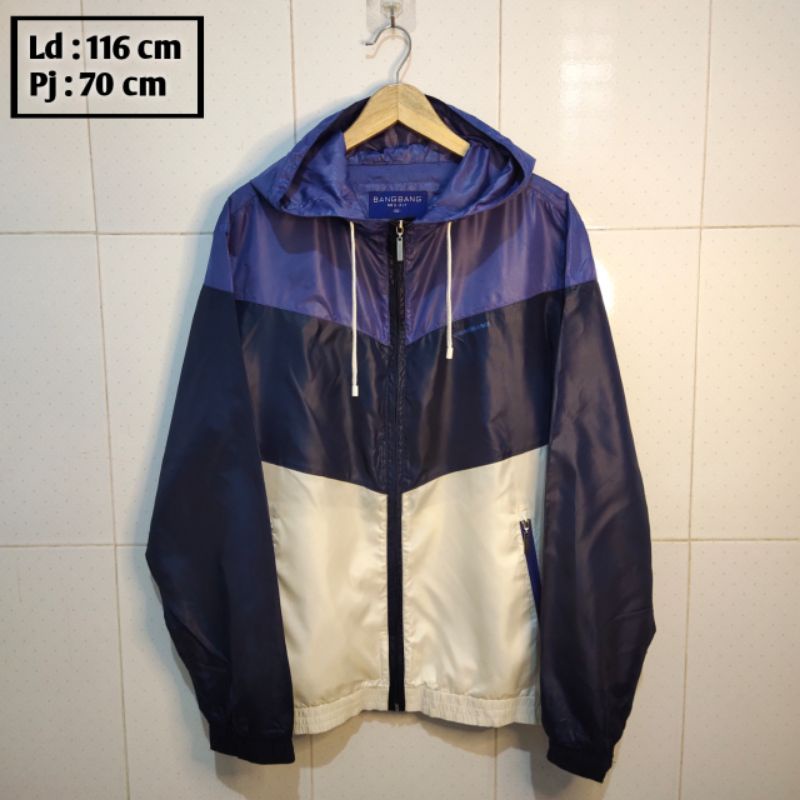 BANGBANG preloved branded jaket pria wanita cewek cowok thrift pl bekas second jacket parasut runnin