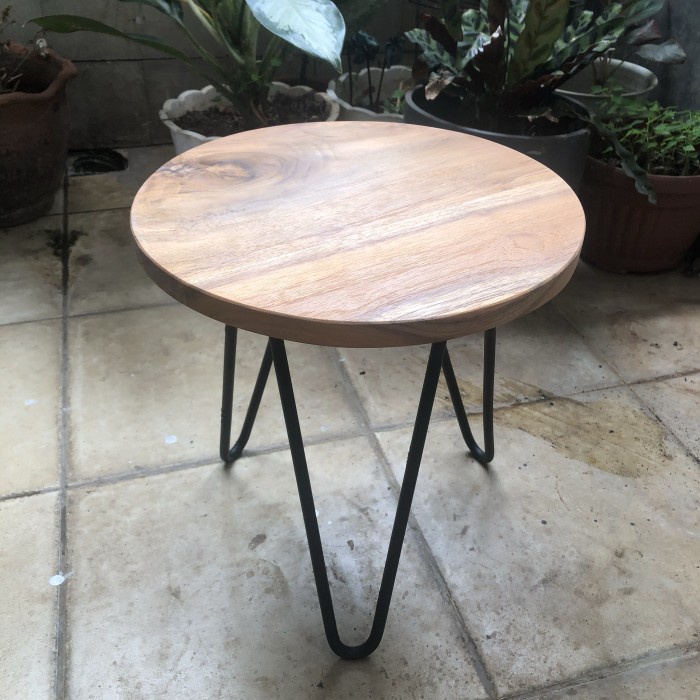 Kursi Kayu - Meja Kayu Jati Bulat / Coffee Table / Kursi Jati