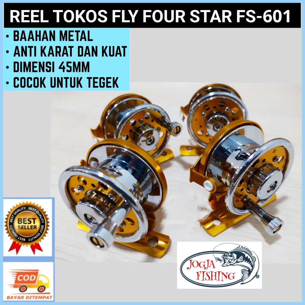 REEL TOKOS METAL / REEL FLY FOUR STARS FS-601 COCOK UNTUK TEGEK - tokos berkualitas