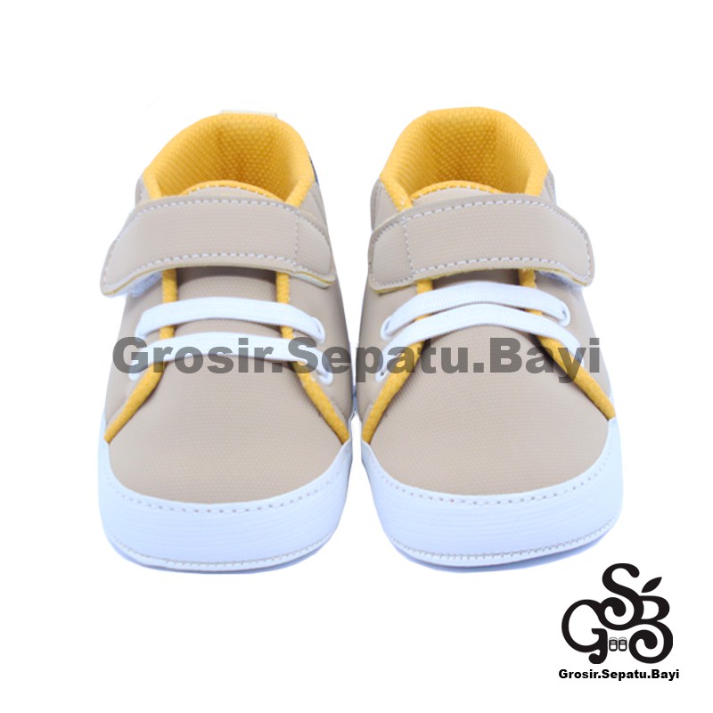 sepatu bayi baby shoes prewalker laki laki perempuan umur 2 - 14 bulan model Basket Case Abu