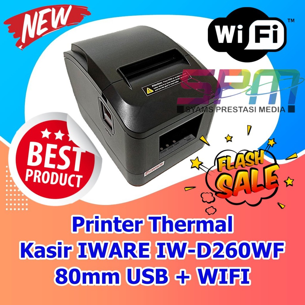 printer kasir struk thermal iware 80mm iw d260wf   d260wf   iwd260 usb   wifi alat kasir murah