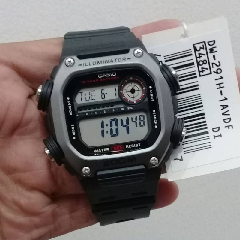 Jam tangan pria digital casio DW-291H-1A New original