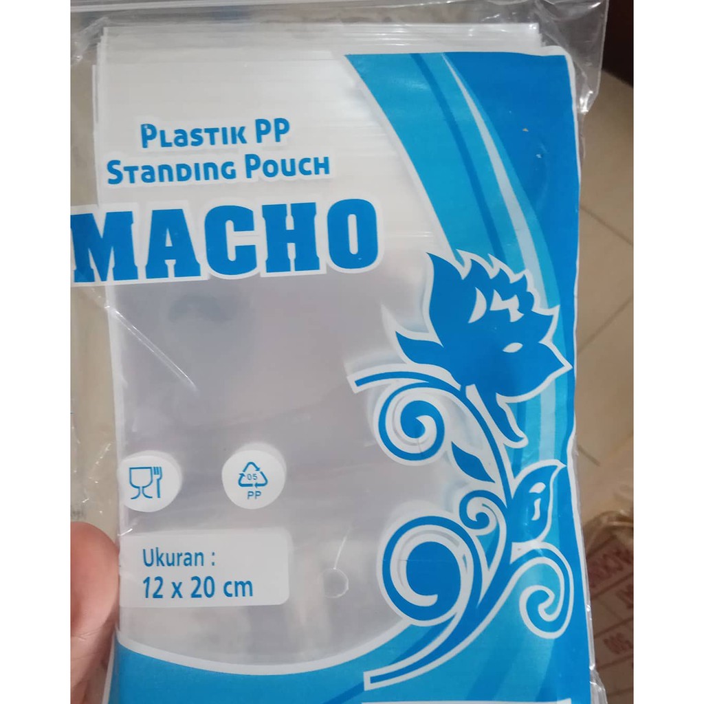 isi 50PCS plastik PP ziplock STANDING POUCH 12x20 PP SEGEL KLIP BENING BERDIRI