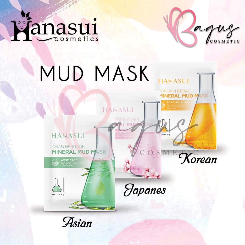 ⭐ BAGUS ⭐ [SACHET] HANASUI NATURGO BLACK / GOLD / MUD MASK |  Masker Lumpur / Anti Aging