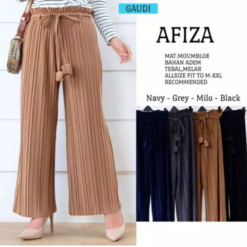 KULOT PLISKET PREMIUM IMPORT VAZZA MOUMBLOE TEBAL KULOT TALI PITA CELANA PANJANG WANITA
